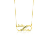 Personalized Infinity Name Necklace Date Pendant Stainless Steel