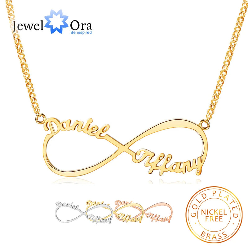 Personalized Infinity Necklace with 2 Names for Women