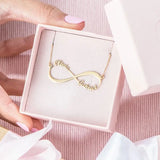 Personalized Infinity Necklace with Multiple Names Stainless Steel Pendant