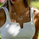 Personalized Infinity Necklace with Multiple Names Stainless Steel Pendant