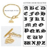 Personalized Initial Bracelet Old English Letter Stainless Steel Bangle