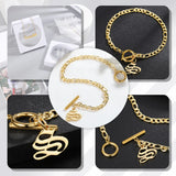 Personalized Initial Bracelet Old English Letter Stainless Steel Bangle