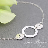 Personalized Initial Chain Link Bracelet, Hand Stamped Family Initial Bracelet