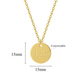 Personalized Initial Date Disc Necklace For Women Dainty Coin Pendant Necklaces