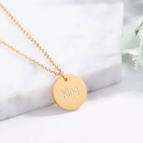 Personalized Initial Date Disc Necklace For Women Dainty Coin Pendant Necklaces