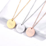 Personalized Initial Date Disc Necklace For Women Dainty Coin Pendant Necklaces