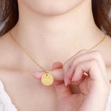 Personalized Initial Date Disc Necklace For Women Dainty Coin Pendant Necklaces
