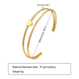 Personalized Initial Heart Bangle, Letter Cuff Bracelet, Engraving Jewelry
