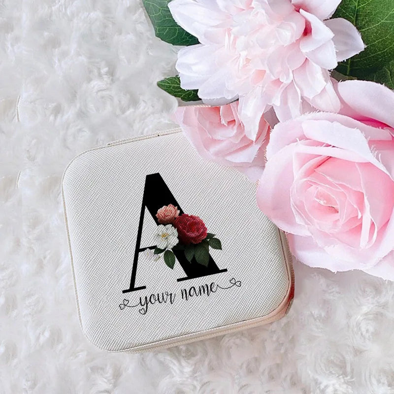 Personalized Initial Jewellery Box Travel Case for Jewellery Bridesmaid