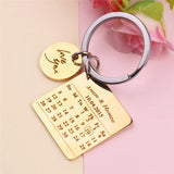 Personalized Initial Letter Calendar Keychain Birthday Date Key ring
