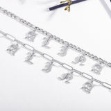 Custom Initial Letter Choker Necklace with Old English Name Plate