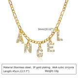 Custom Initial Name Choker Necklace, Zirconia Letter