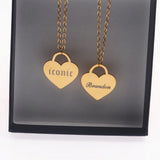 Personalized Heart Initial Necklace Stainless Steel Wedding Jewelry