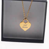 Personalized Heart Initial Necklace Stainless Steel Wedding Jewelry