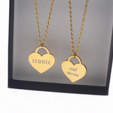 Personalized Heart Initial Necklace Stainless Steel Wedding Jewelry