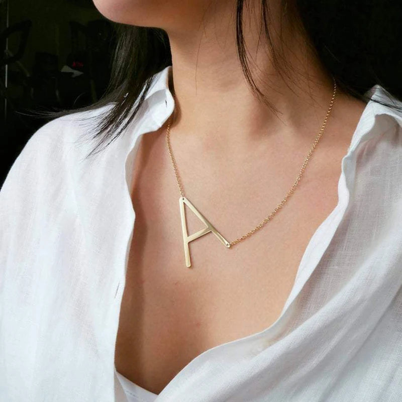 Personalized A-Z Letter Necklace Stainless Steel Pendant