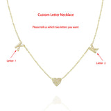 Personalized Initial Necklace Choker Heart Jewelry for Women Couple Gift