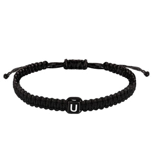 Personalized Initials Bracelet Letter Bead Braided Rope Bracelet Bangle