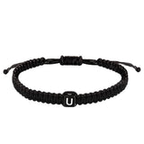 Personalized Initials Bracelet Letter Bead Braided Rope Bracelet Bangle