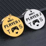 Initials Game Players Keychain, Anniversary Gift For Men, Couple Keyrings