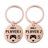 Initials Game Players Keychain, Anniversary Gift For Men, Couple Keyrings