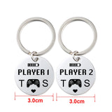 Initials Game Players Keychain, Anniversary Gift For Men, Couple Keyrings