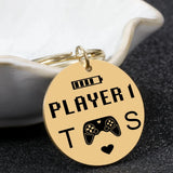 Initials Game Players Keychain, Anniversary Gift For Men, Couple Keyrings