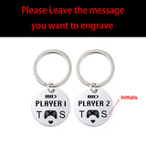 Initials Game Players Keychain, Anniversary Gift For Men, Couple Keyrings