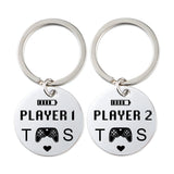 Initials Game Players Keychain, Anniversary Gift For Men, Couple Keyrings