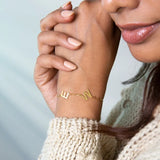 Personalized Initials Heart Bracelet Stainless Steel Chain Letter Bracelet