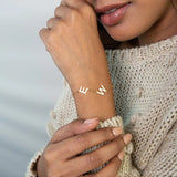 Personalized Initials Heart Bracelet Stainless Steel Chain Letter Bracelet
