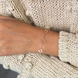 Personalized Initials Heart Bracelet Stainless Steel Chain Letter Bracelet