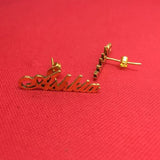 Custom Initials Letter Name Stud Earrings Stainless Steel