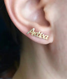 Custom Initials Letter Name Stud Earrings Stainless Steel