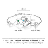 Custom Heart Bracelet with Birthstone & Engraved Name