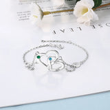 Custom Heart Bracelet with Birthstone & Engraved Name