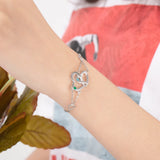 Custom Heart Bracelet with Birthstone & Engraved Name