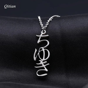 Custom Japanese Name Necklace Stainless Steel Katakana Pendant