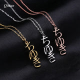 Custom Japanese Name Necklace Stainless Steel Katakana Pendant