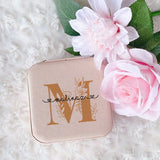 Personalized Jewelry Box Name Travel Jewellery Case Bridesmaid Proposal