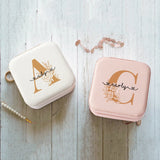 Personalized Jewelry Box Name Travel Jewellery Case Bridesmaid Proposal