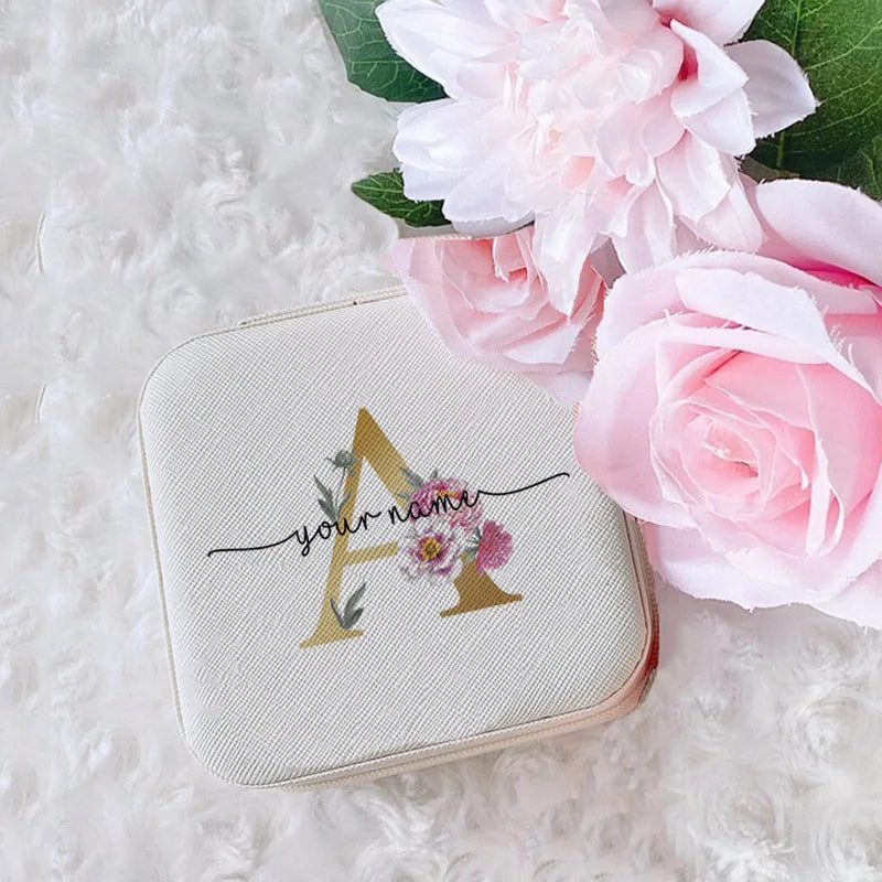 Personalized Jewelry Boxes Bridesmaid Gift Women Travel Jewelry Case