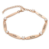 Personalized CZ Crystal Bracelet for Women Custom Name Bangle