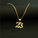 Personalized Gothic Number Necklace for Women Stainless Steel Choker