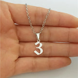 Personalized Gothic Number Necklace for Women Stainless Steel Choker