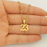 Personalized Gothic Number Necklace for Women Stainless Steel Choker
