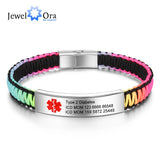 Custom Engraved Diabetes Bracelet for Men Women