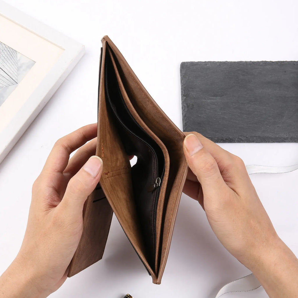 Personalized Mens Engraved Photo Leather Wallet - Bifold Wallet