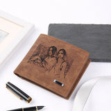 Personalized Mens Engraved Photo Leather Wallet - Bifold Wallet