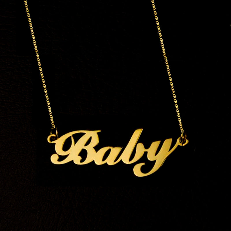 Personalized Stainless Steel Name Charm Necklace